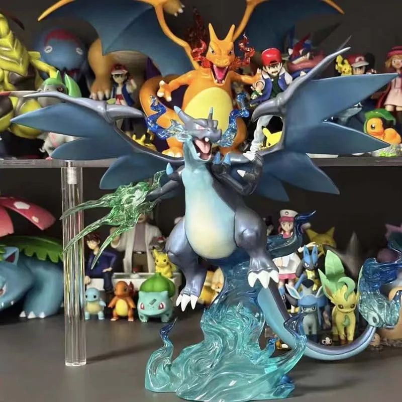 Pokemon Mega Charizard X Фигура Gk Черен Charizard Dracaufeu Glurak Манга Статуя PVC аниме Екшън Фигурка Колекционерски Модел Играчка
