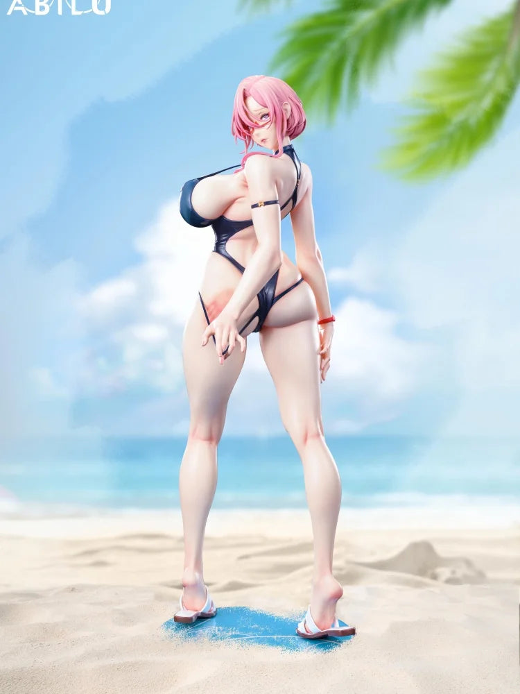Abilu Acy 1/4 Anime Figure One Fourth Scale Competitive Swimsuit Pink Hair Iris Collectible For Adult Collection Desktop Decor