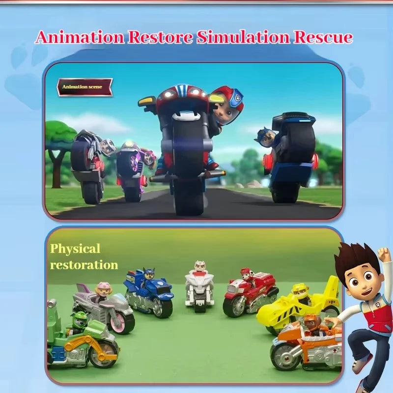 Hot Original Paw Patrol Pull-Back Motorcycle Toys Action Figures Paw Patrol Rescue Vehicle Set Kids Children Toys Birthday Gifts