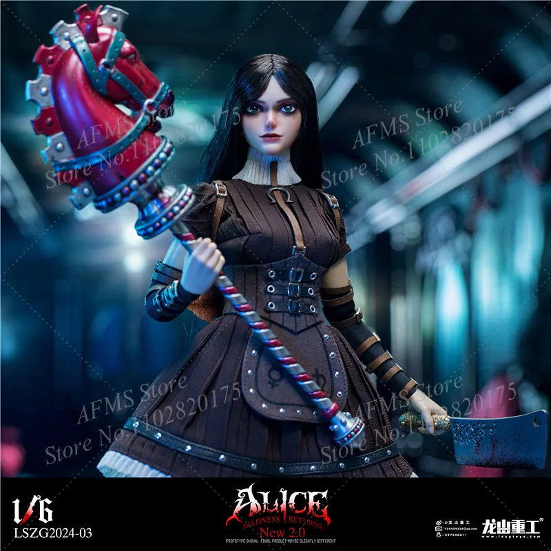 LSZG2024-03 1/6 Scale Collectible Figure Crazy Dark Girl Alice Full Set Dolls 12Inch Women Soldier Action Figure Model Toys