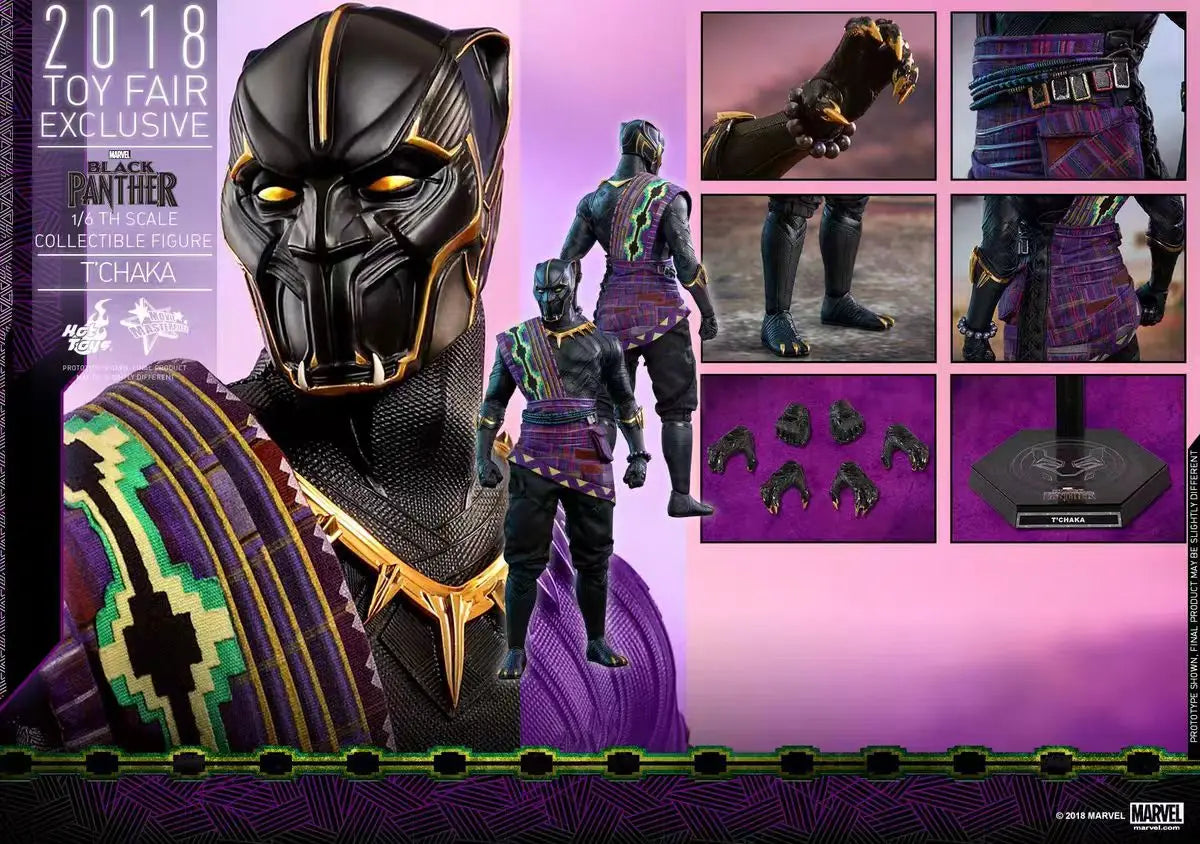 Original Hot Toys Marvel MMS487 Black Panther TCHAKA Anime Figure Model Collection Toys