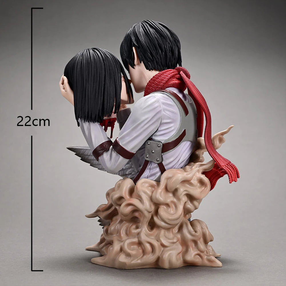 Anime Titan figure Eren Jaeger action figure Eren Kiss of Death figurine Doll PVC bust Model Toys Collect Statue Gift 22cm