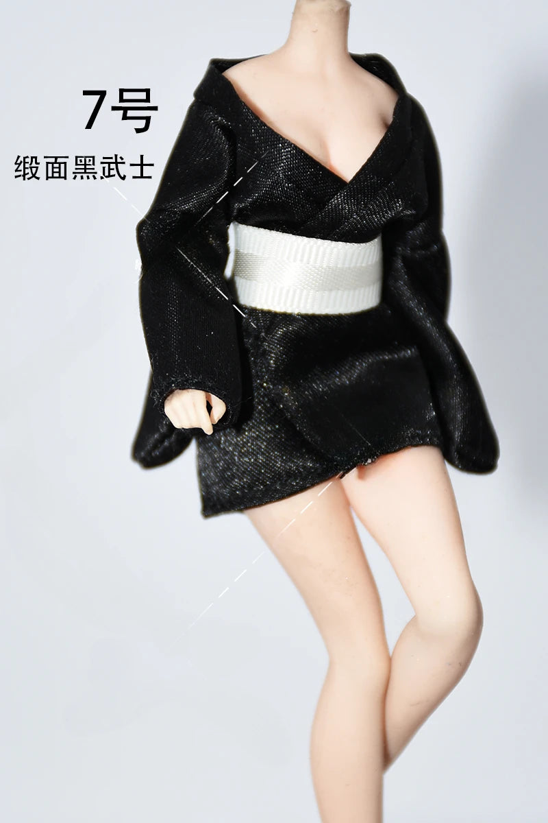 1/12 Scale Female Soldier Short Japanese Printing Kimono Dress Clothes Model for 12" Tbleague Phicen Body Accessories