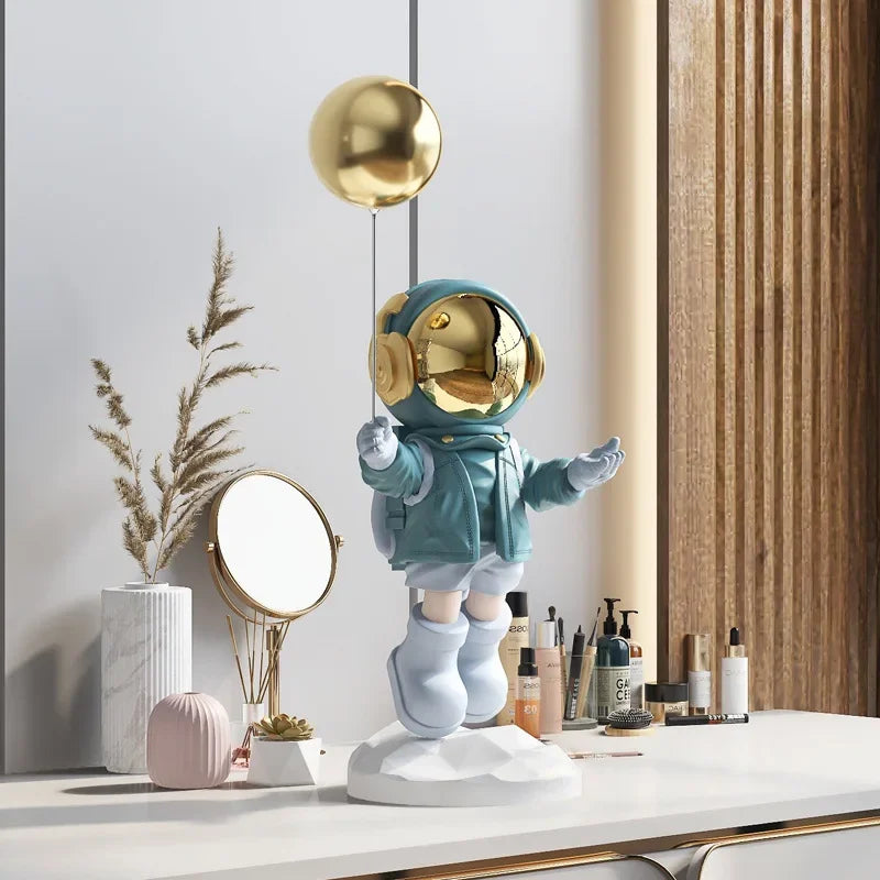 Balloon Astronaut Resin Ornaments, Home Decor Crafts, Statue, Office Desk Figurines, Decoration, Bookcase Sculpture, Crafts