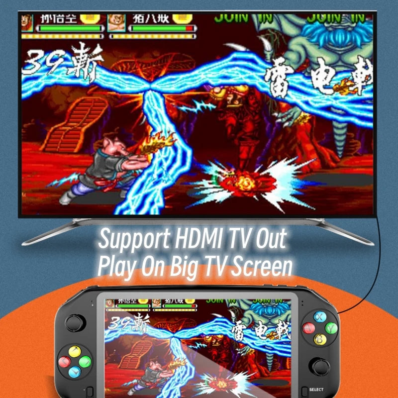 Portable Retro Game Console 7 inch HD Screen Arcade Video Gaming Console