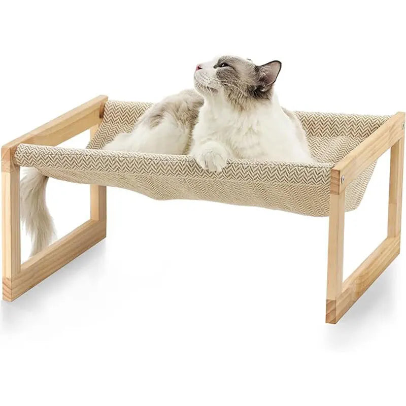 Breathable Cat Bed Wooden Cat Hammock For Indoor Portable Cat Bed Furniture Suitable For Kittens Puppies Cat Dog Hammock Bed