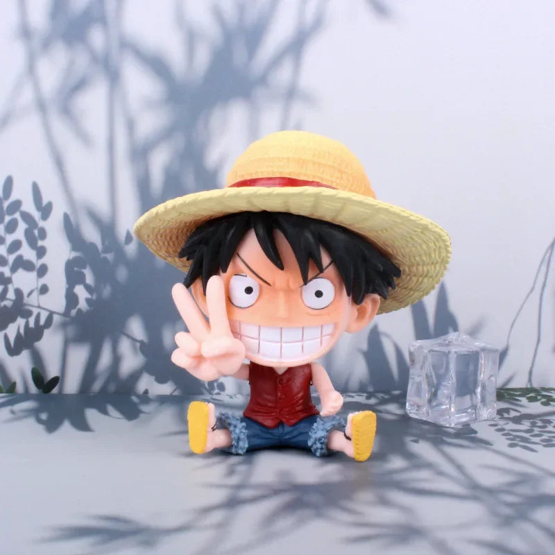 One Piece Zoro Luffy Sanji Anime Figure Ver. Robin Nami Brook Chopper PVC Car Decoration Figures Model Toy Kids Christmas Gift