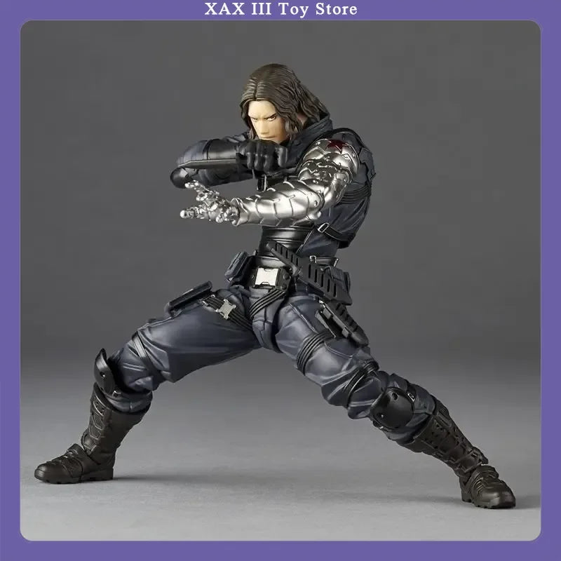 New Kaiyodo Winter Soldier Revoltech Amazing Yamaguchi Bucky Barnes Captain America Anime Action Figures Movable Collectible Toy