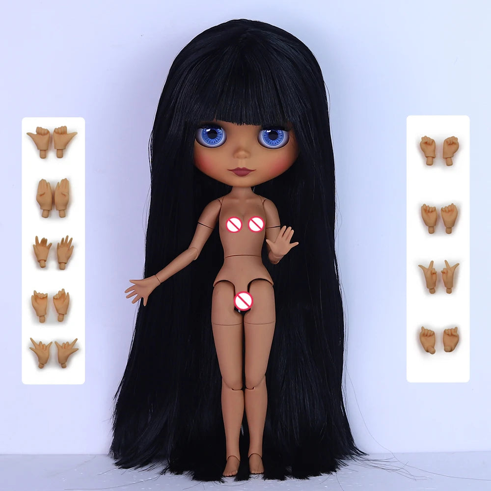 ICY DBS Blyth 1/6 Doll 30cm Black Skin Matte Face BJD Doll Full Set SD