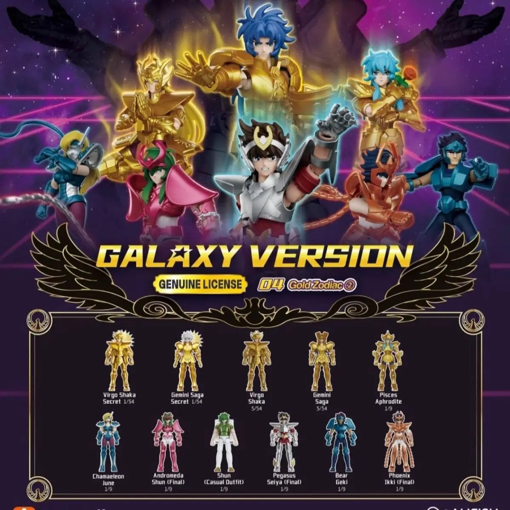 New Blokees Saint Seiya Blind Box Galaxy Version Vol.4 Gold Zodiac Anime Saga Action Figures Assembled Model Toy Collectible