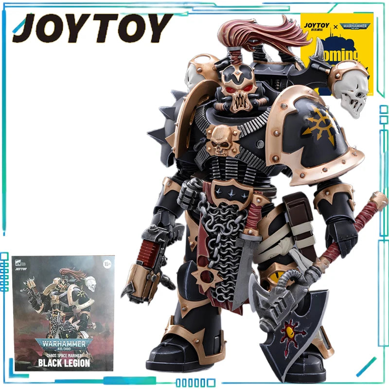 JOYTOY Genuine JOYTOY X Warhammer 40K Series Chaos Interstellar Warriors Black Legion Two Person Team 1/18 Movable Model Collect