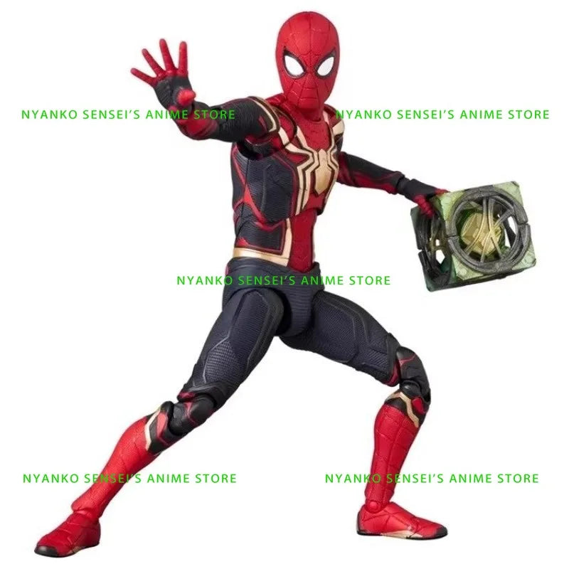 In Stock MEDICOM TOY MAFEX Spider-Man No Way Home Integrated Suit 15.5cm Action Figure Anime Model Trendy Toys Collectible