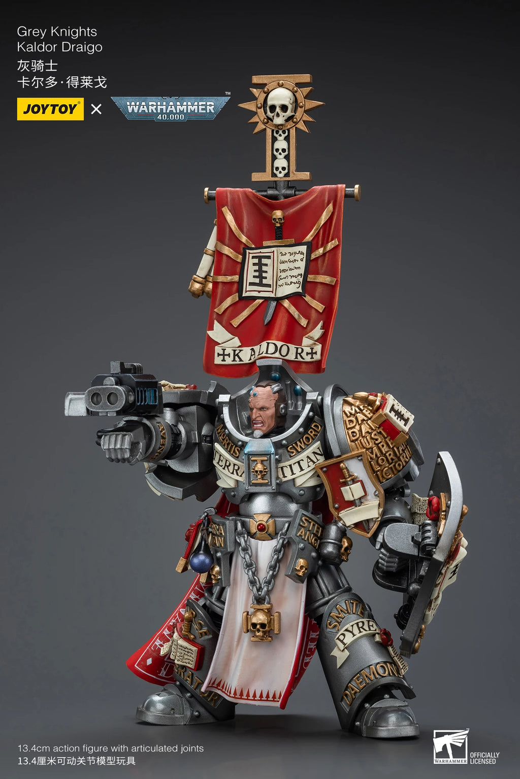 JOYTOY 1/18 Action Figure 40K Grey Knights Kaldor Draigo Re-issue Version Anime Model Toy 100%Original in Stock