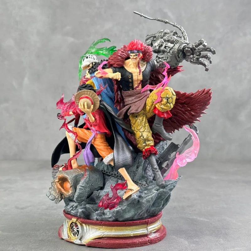 20 см One Piece Аниме Фигурки Три Капитан Луфи Водно Лоу и Детско Екшън Фигурка Статуя Модел Кукла Колекция Играчки Подаръци