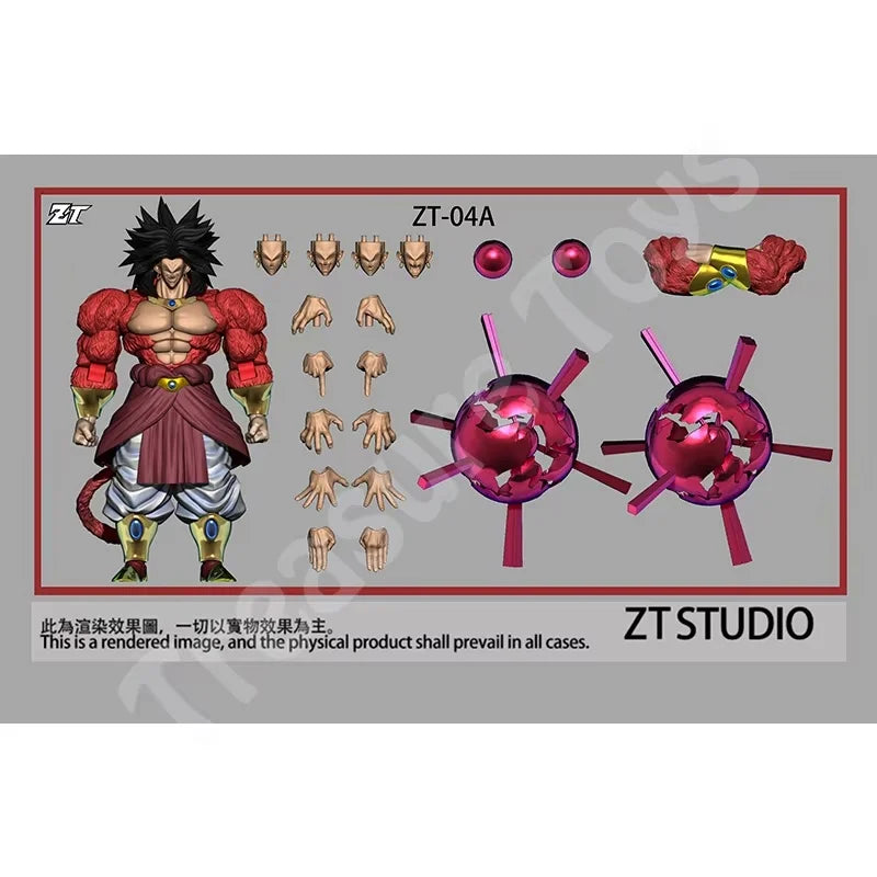 ZT Studio Broly Figure Dragon Ball Super Saiyan 4 Limit Breaker SSJ4 Broly 10 Inches Anime Action Figure Model Toys Gifts