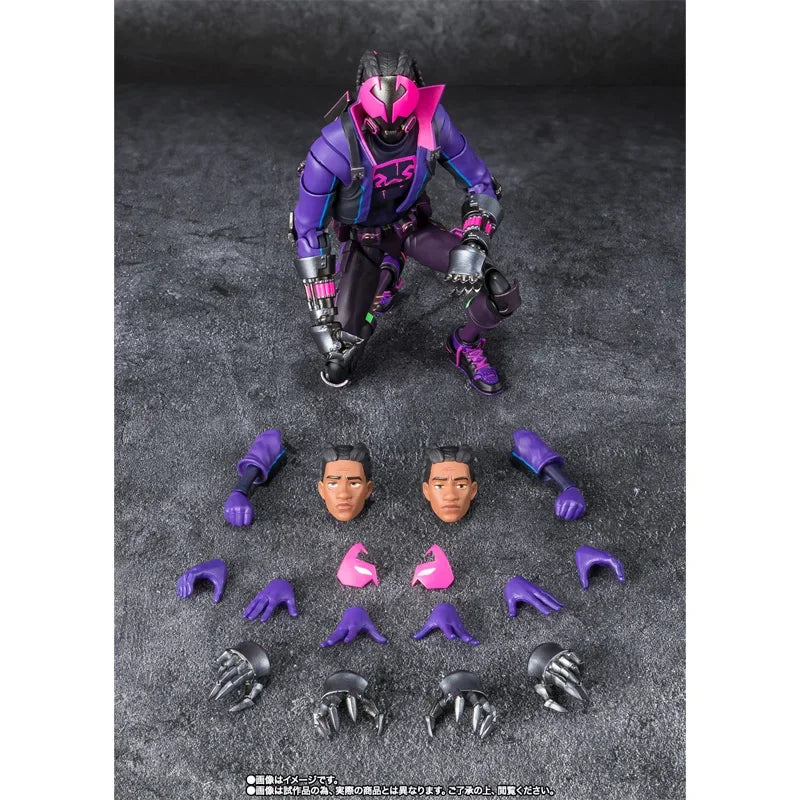 Original Bandai S.H.Figuarts SHF Spiderman Miles G. Morales Action Figures Spider Man Across The Spider Verse Figures Model Toys