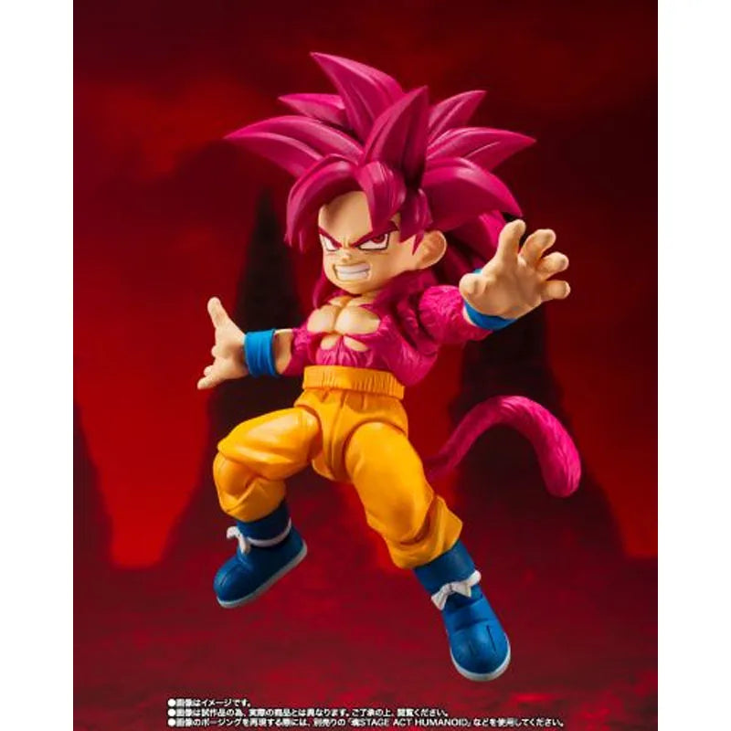 In Stock Genuine Bandai Dragon Ball Model Kit SHF Super Saiyan 4 Son Goku Mini Daima Anime Action Figure Collection Model Toys