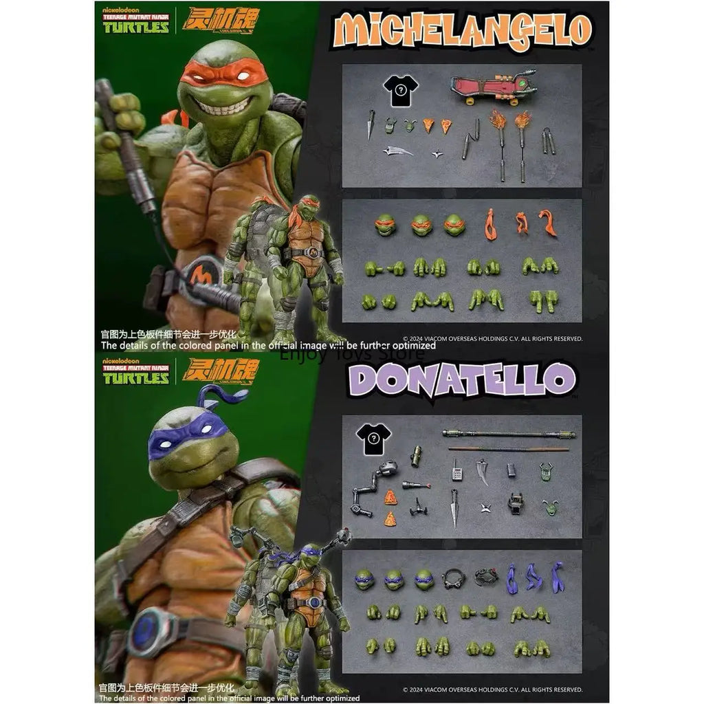 Spot Goods  Authentic Lingjihun Leonardo/Raphael/Michelangelo/Donatello Articulated Action Figures