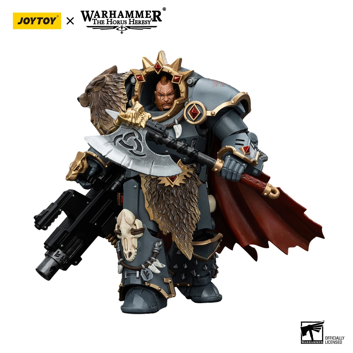 JOYTOY Warhammer 30K 1/18 Action Figure Space Wolves Hvarl Red-Blade Anime Military Model