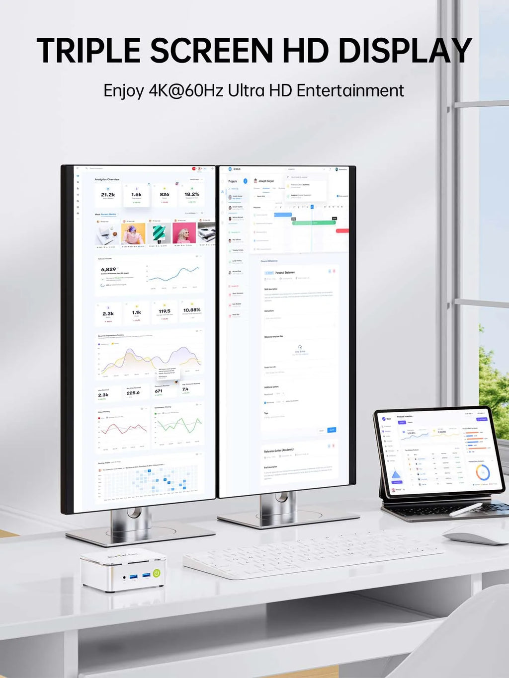 GMKtec G10 Mini PC AMD Ryzen 5 3500U 16GB DDR4 500GB SSD NVME Wifi5 BT5.0 Windows 11 Triple Display Desktop DIY Gamer Computer