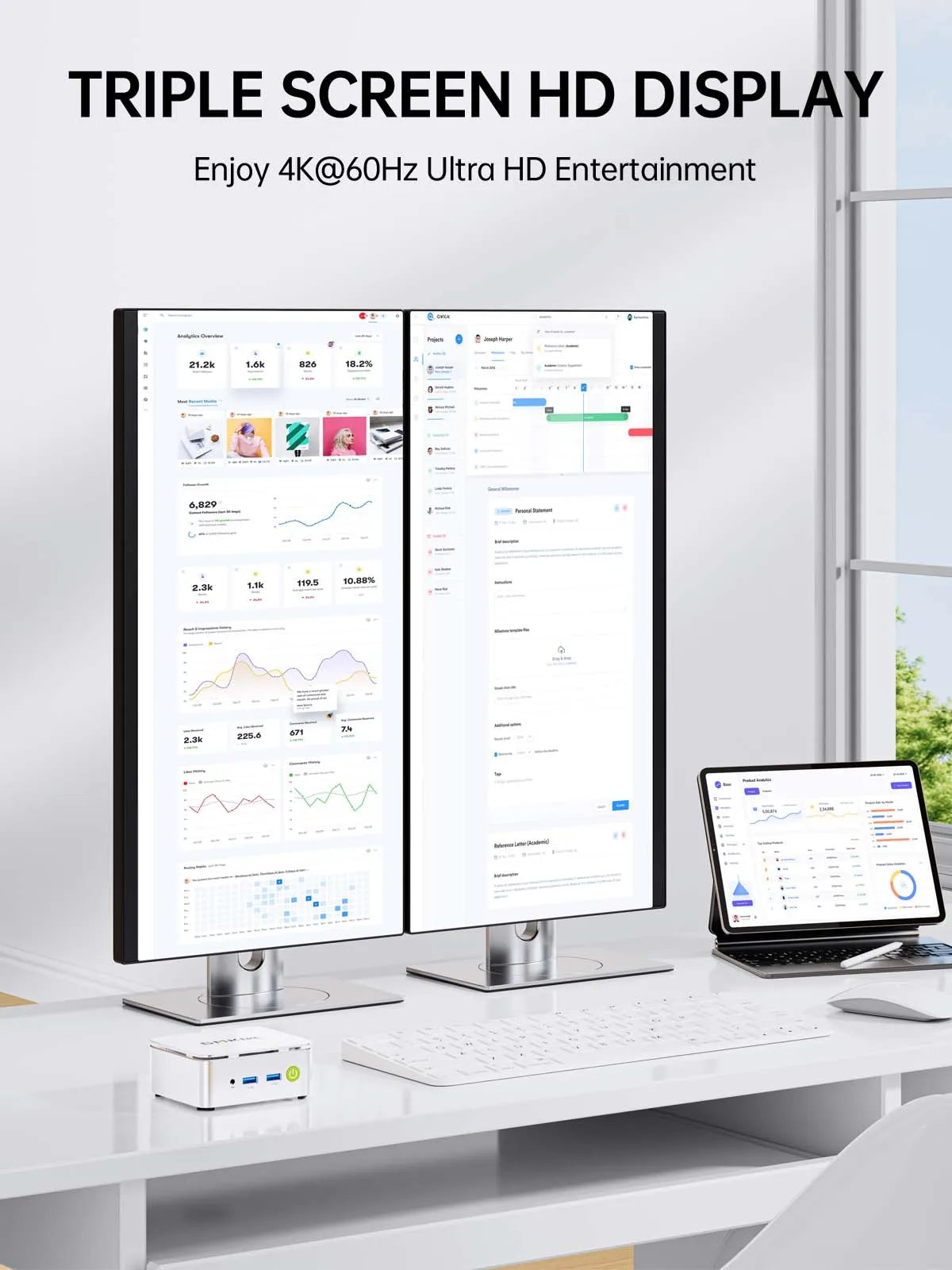 GMKtec G10 Mini PC AMD Ryzen 5 3500U 16GB DDR4 500GB SSD NVME Wifi5 BT5.0 Windows 11 Triple Display Desktop DIY Gamer Computer