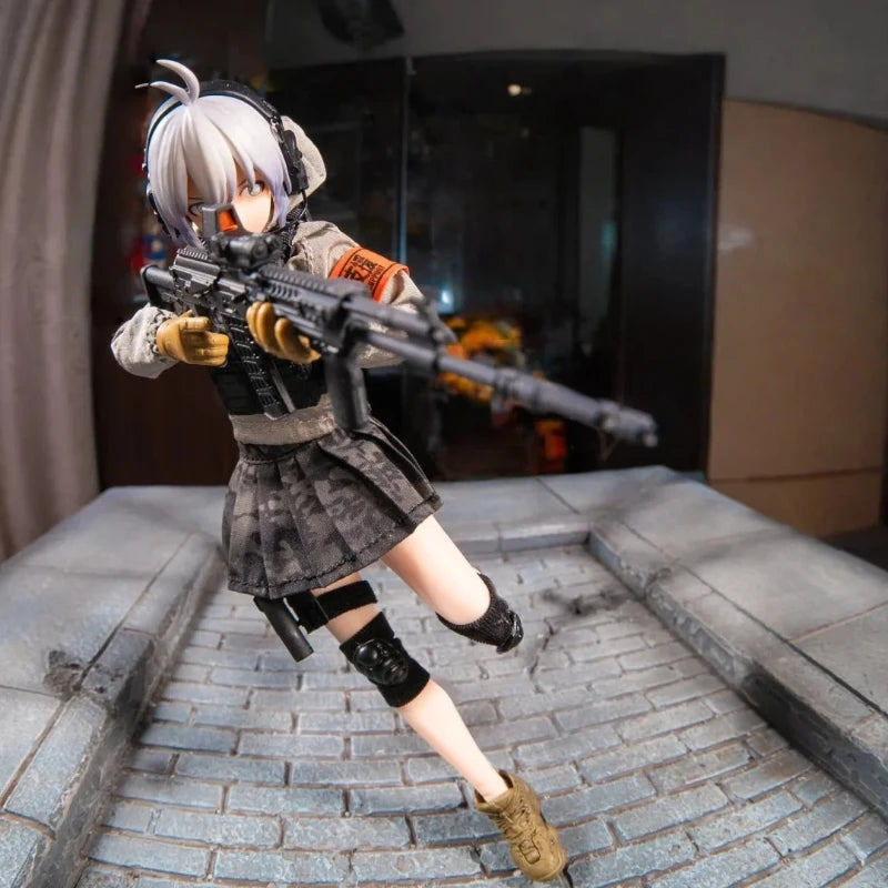 Pa003 Pocket Art Series Vol.3 Sasha 1/12 Scale Action Figure 6in Female Soldier Articulated Doll With Cloth Clothes Collectible