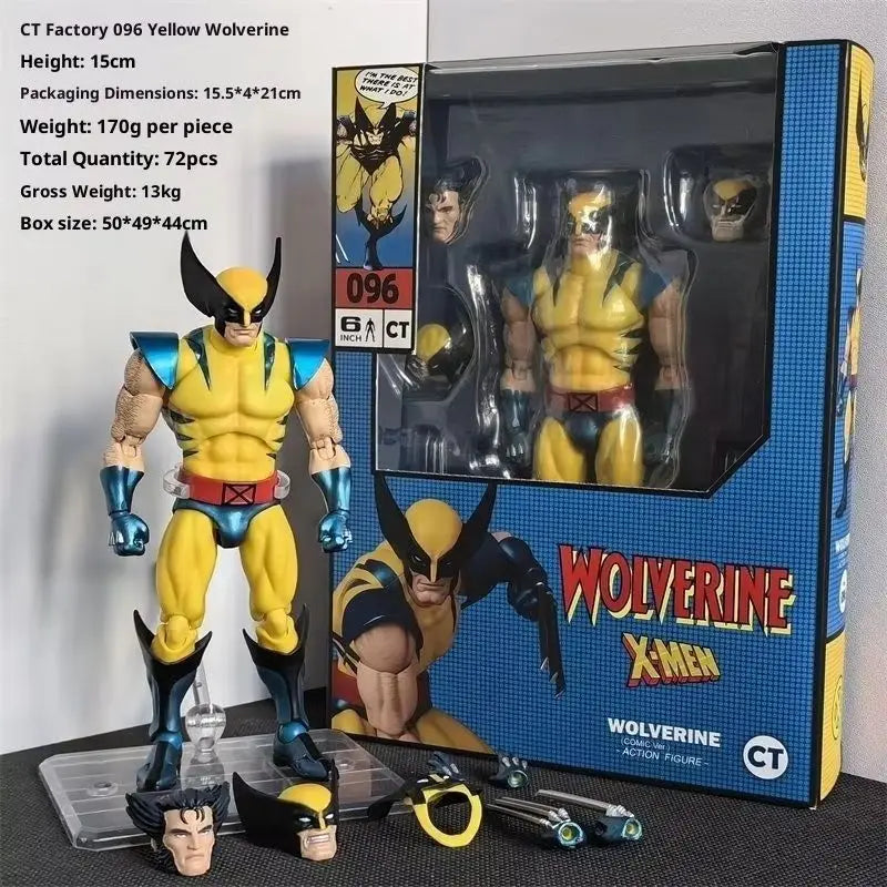 Mafex096 Wolverine Classic Costume Chinese Factory KO Logan Marvel Action Figure Model Toy Collectible Animation Derivative