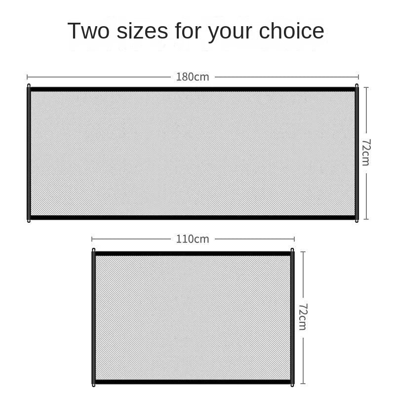 Adjustable No Drill Pet Gate - Anti-Cat Barrier with Mesh Panel Indoor Safety Fence for Dogs Cats Staircase & Doorway Protection