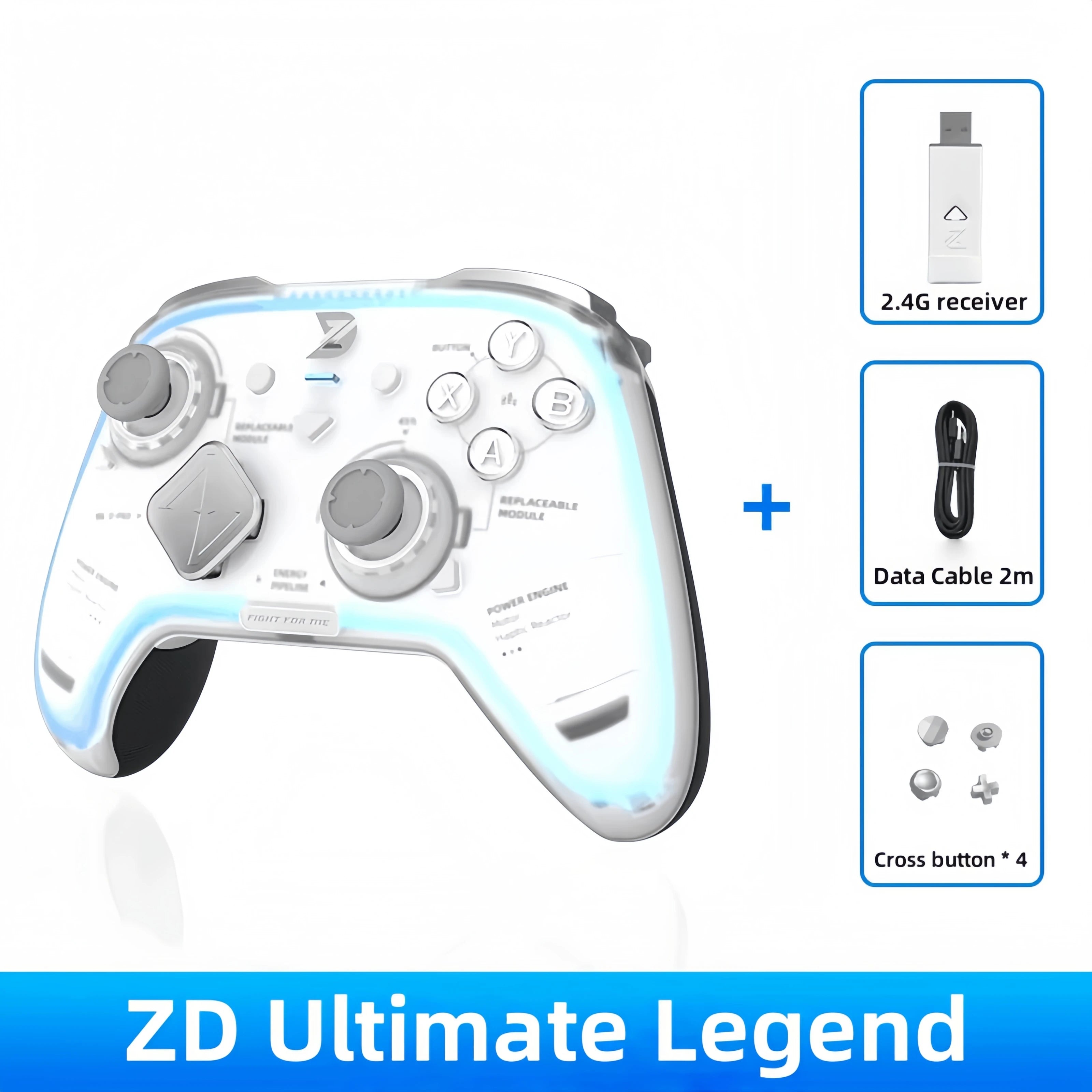 ZD Ultimate Legend Wireless Game Controller 3-Mode 3000+Hz Refresh Rate RGB Custom Switch Compatible with Switch2 PC NS TV Steam