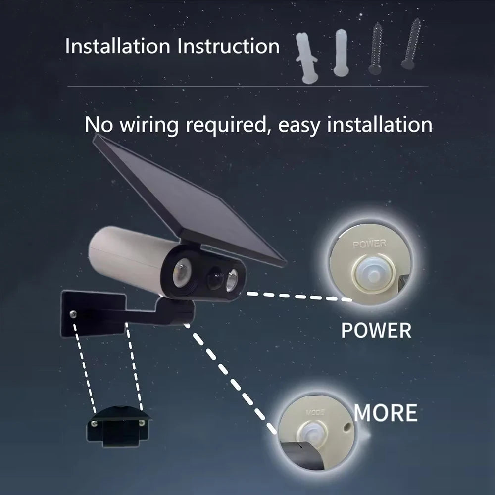Multifunctional Solar Lamp IP65 Waterproof PIR Motion Sensor With Polycrystalline High-efficiency Solar Panels For Garage Yard