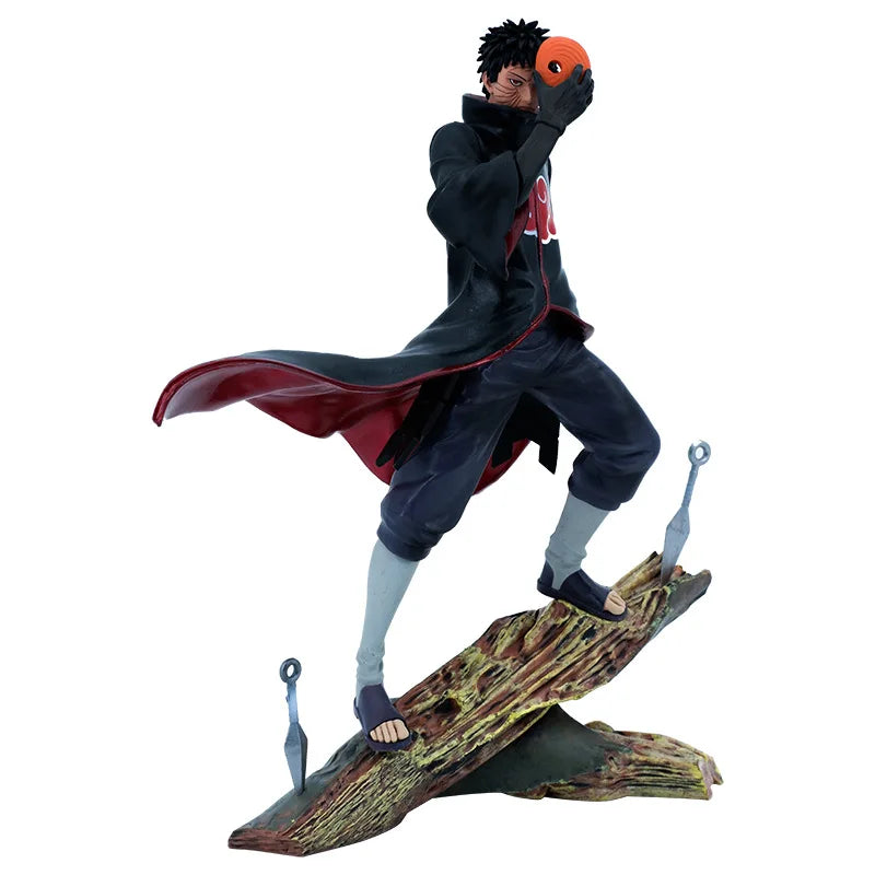 26cm Anime Akatsuki Uchiha Obito Tobi Battle Ver. GK PVC Action Figure Statue Collection Stand Model Kids Toys Doll Gifts