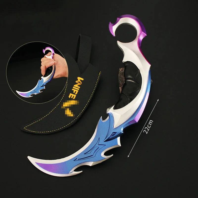 Valorant Karambit Weapon Model Reaver, EP 5 Karambit Toy Sword All Metal Keychain Claw Knives Toy Prop Ornaments Boys Gifts