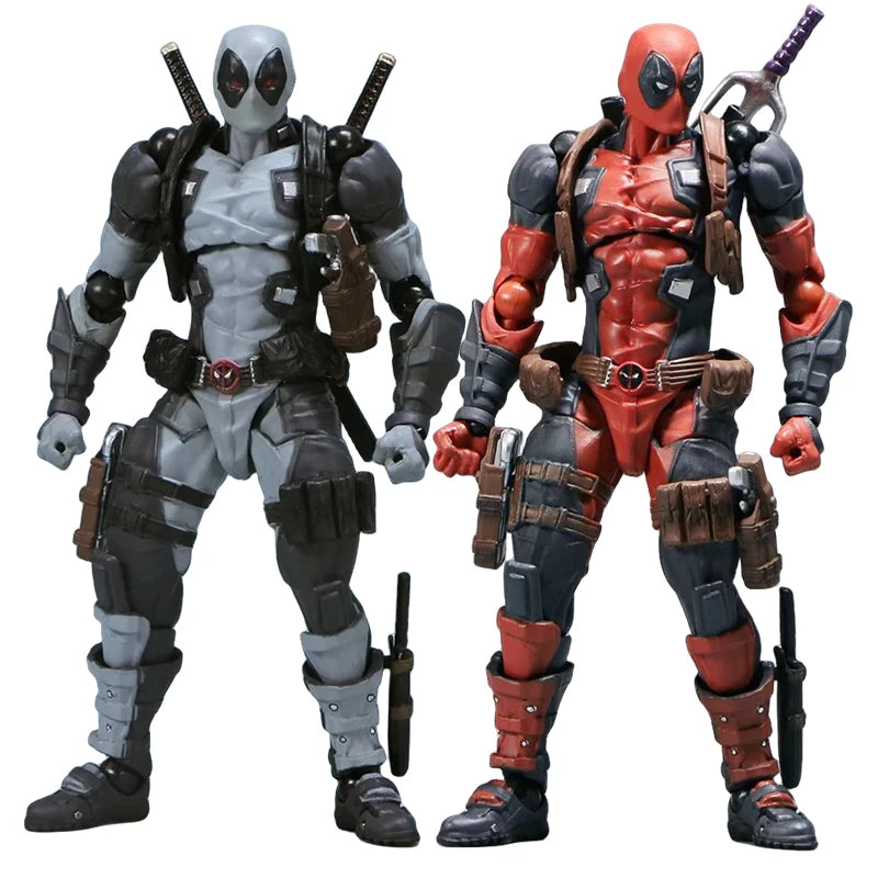 AMAZING YAMAGUCHI Deadpool 2.0 Graue Actionfigur Mutanten Gelenk Beweglich KAIYODO Wade SHF Modell Film Spielzeug für Kinder Geschenk