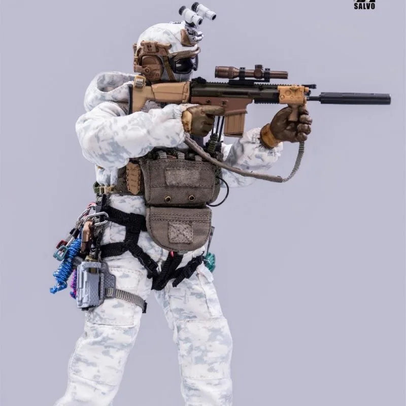 HASUKI 1/12 h Action Figure  SALVO SA01 Men Soldier Black Camouflage Outdoor Combat Suit 6Inch Action Figure Call of Duty Toys