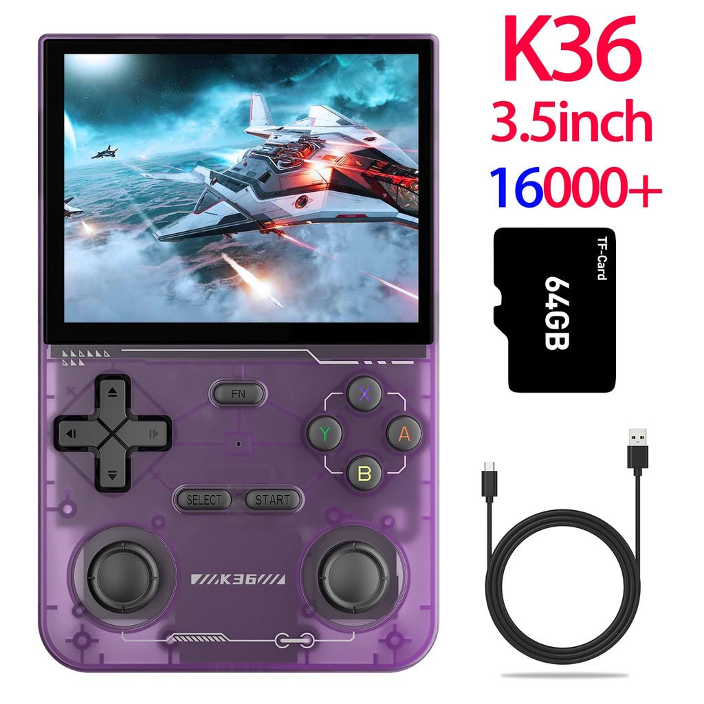 R36MAX Игрална конзола 64GB 128GB 18000+ ИГРИ Linux система 4.0-инчов K36 срещу R36S 3.5-инчов джобен видео плейър. Не е необходимо изтегляне.