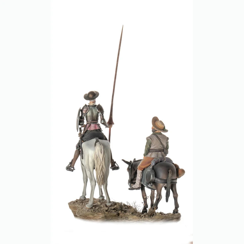 Unassambled   1/32 54mm ancient fantasy soldier Don Quixote and Sancho  figure  Resin figure miniature model kits Unpainted