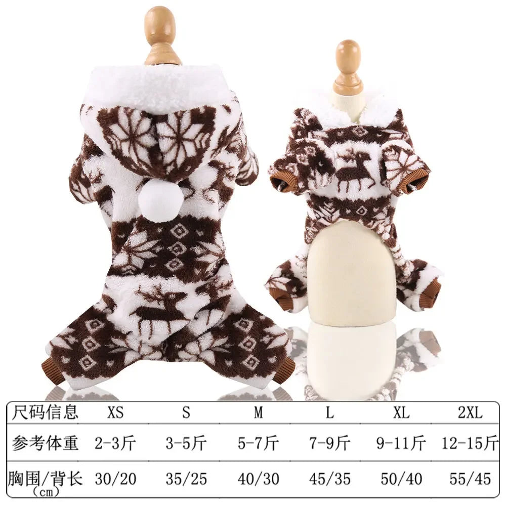 Hundekleidung Weihnachten Winter Warme Haustierkleidung Welpen Overall Hoodie Mantel Doggy Apparel Mascotas Kleidung Für Hunde Ropa Perro