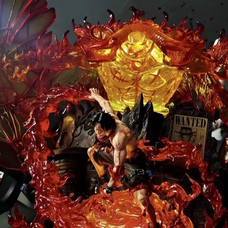 One Piece Figur Weißer Bart Portgas D Ace Gk Handgemachte modische Anime Puppe Statue Dekoration Modell Spielzeug Geschenk
