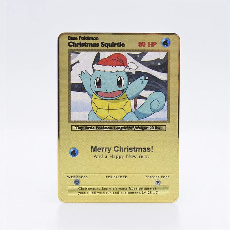 Metal Pokemon Cards Letters Golden Charizard Eevee Shiny Iron Pokémon Vmax EX Letters Game Pikachu Christmas Birthday Kids Toys