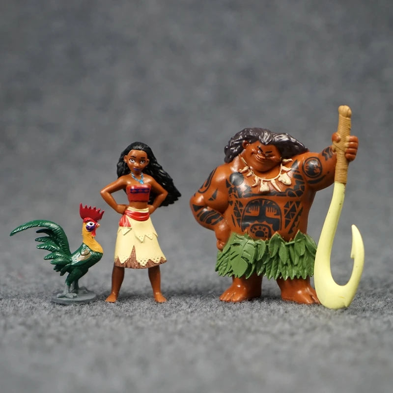 Anime Moana Maui Chief Tala Chick Action Figures Moana Princess Model Toys Cute Cartoon Doll Desktop Ornaments Children's Gifts
