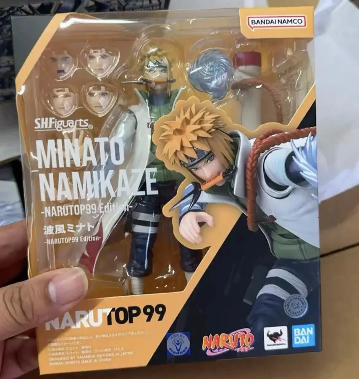 100% Bandai SH Figuarts Shf Naruto Shippuden Minato Namikaze Narutop99 Edition Anime Action Figures Toys Models Figura Collector
