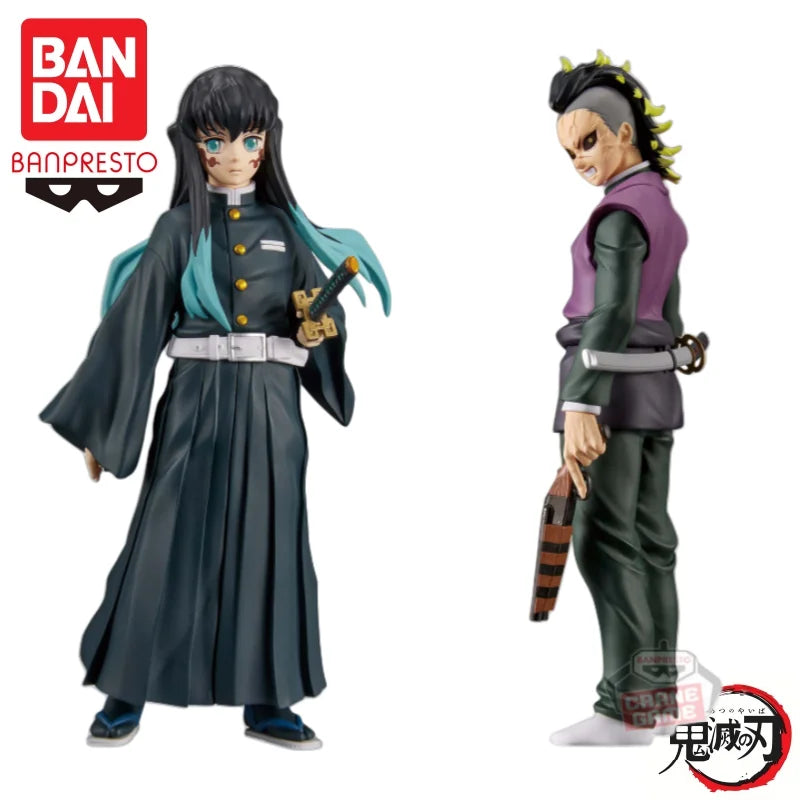 В наличност Bandai Original Banpresto Demon Slayer 44 Tokitou Muichirou Shinazugawa Genya Action Figure Модел на кукла Съвсем нова в кутия
