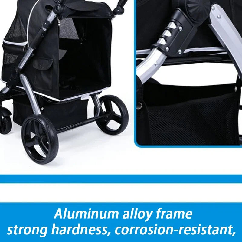 Foldable Dog Strollers 35KG Medium Luxury Dog Strollers Designer Cute Travel Outdoors Dogs Stroller Cheap Portable Pet Supplies
