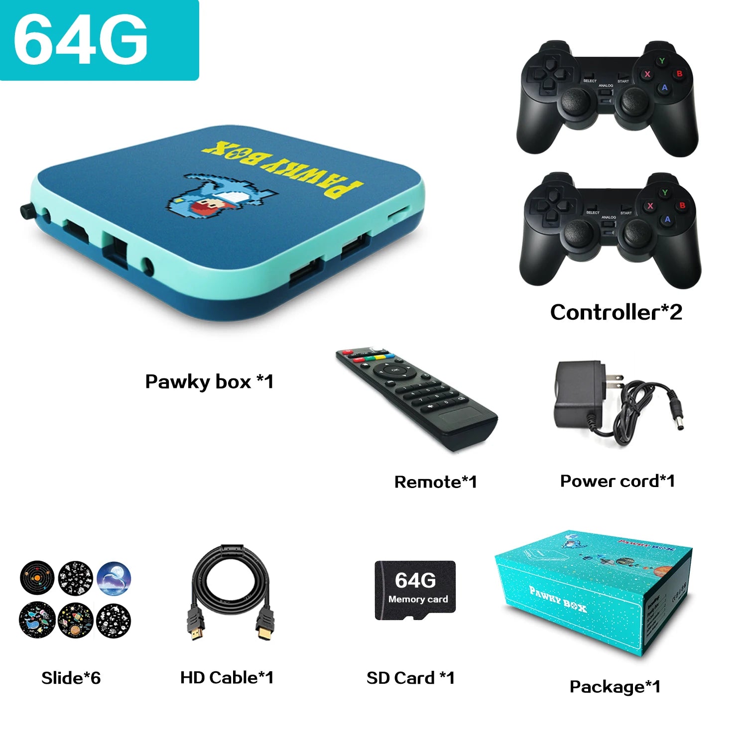Pawky Box Game Console for PS1/DC/Naomi 50000+ Games Super Console WiFi Mini TV Kid Retro 4K Video Game Player Emulator Console