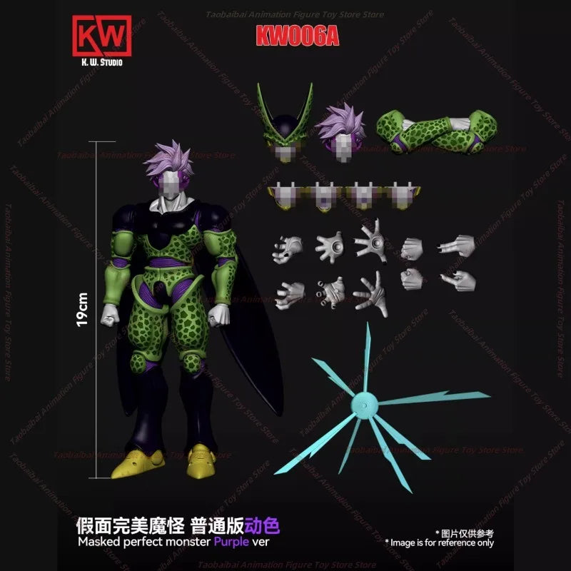 KW Studio Sharu Dragon Ball SHF Green Monster Mask Perfect Monster Animation Edition Comic Edition Action Figure 1/12 Action