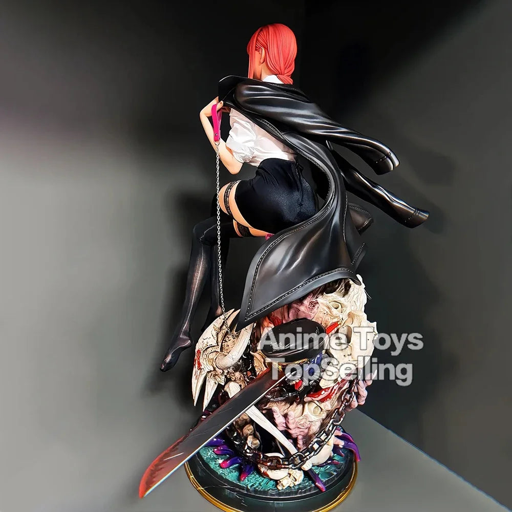 46cm/18.11in Anime Chainsaw Man Figure Makima Action Figures Pvc Statue Desktop Ornamen Collection Model Toys Gifts