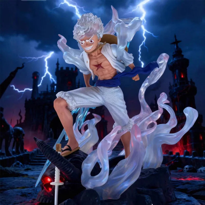 One Piece 23cm Lx Luffy Nika Action Figures GK Light-Up Statue PVC Model Anime Peripheral Toy Desktop Ornament Collectible Gift