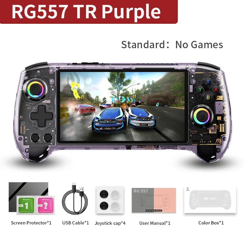 ANBERNIC RG557 Retro Handheld Game Video Player Console Android14 Outdoor special 5.48 inch AMOLED Screen 512G PS2 Games RG 557