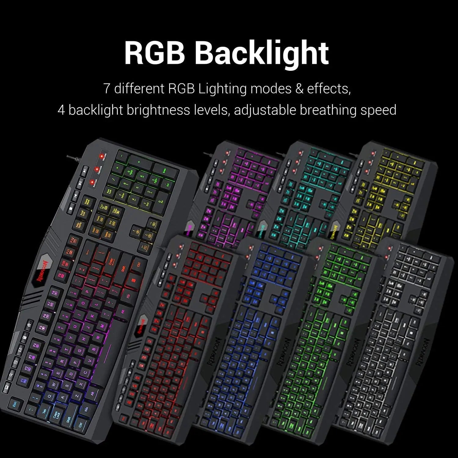 Redragon S101 Gaming-Tastatur, M601 Maus, RGB-Gaming-Tastatur mit Hintergrundbeleuchtung, programmierbare Maus mit Hintergrundbeleuchtung, Value Combo Set