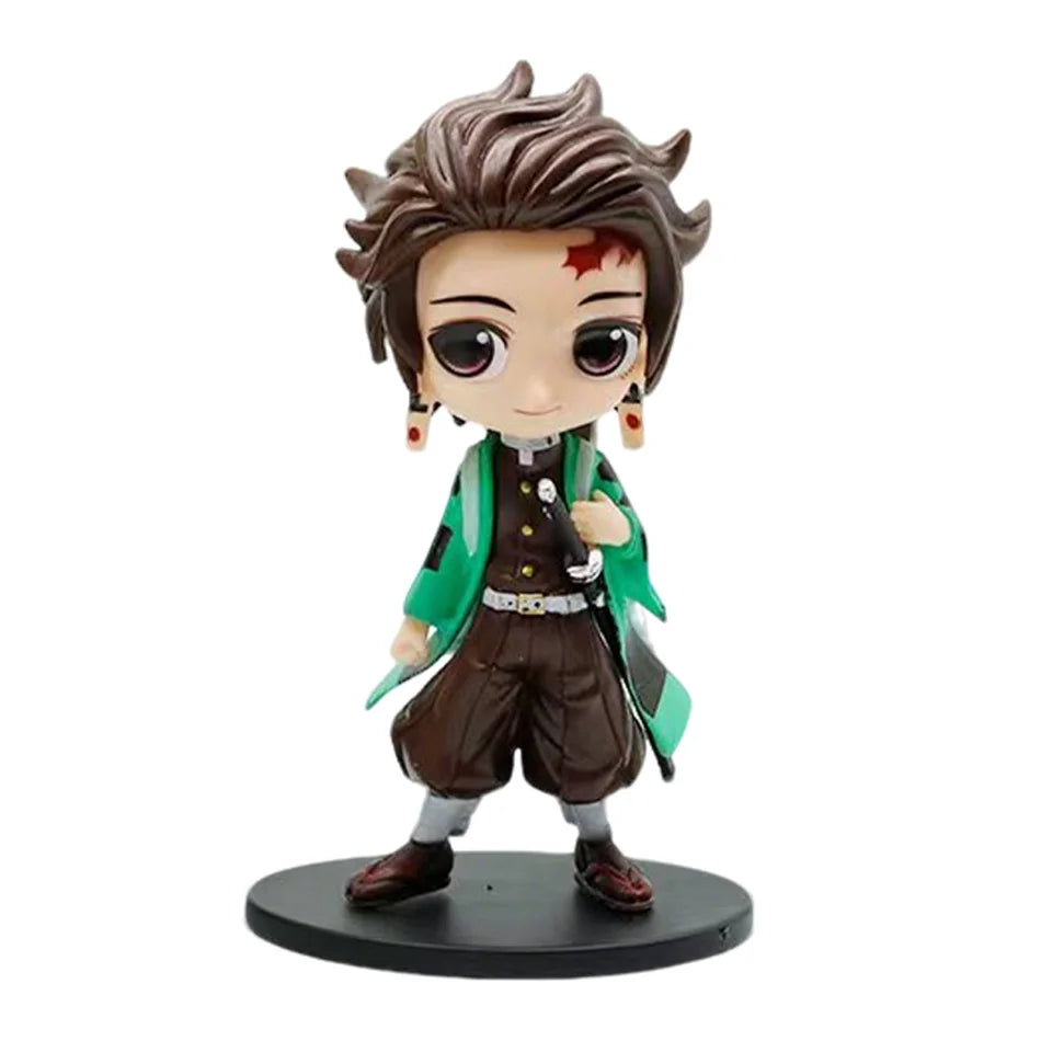 Demon Slayer Q Version Anime Figures 8Pcs Set Tanjiro Nezuko Hashira Collection PVC Model Birthday Christmas Gift for Kids